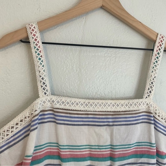 J McLaughlin Cunningham Stripped Linen Maxi Dress Size 12 Summer Beach Colorful - Picture 4 of 7